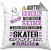 Skater Geschenk Kissen mit Füllung 40x40 Lustiger Spruch Erheben Sie Sich Der Skater Betritt den Raum (Grau) Grau Trendation