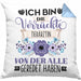 Tierärztin Kissen mit Füllung 40x40 Geschenk Lustiger Spruch Geschenkidee Ich Bin Die Verrückte Tierärztin Von Der Alle Geredet Haben (Grau) Blau Trendation