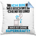Meerschweinchenfreund Kissen mit Füllung 40x40 Geschenk für Meerschweinchenfreund Geburtstag Lustiger Spruch Was Ist Deine Superkraft (Grau) Blau Trendation