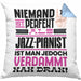 Jazz-Pianist Geschenk Kissen mit Füllung 40x40 Lustige Geschenkidee für Jazz-Pianist Geburtstag Niemand Ist Perfekt Aber Als Jazz-Pianist Ist Man Nah Dran (Grau) Blau Trendation