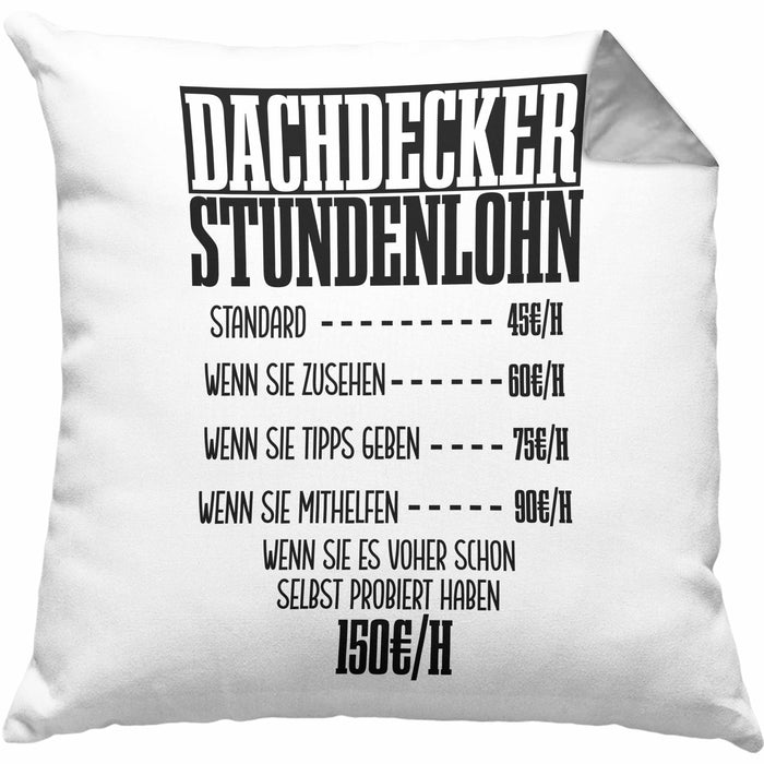 Kissen mit Füllung 40x40 Geschenk für Dachdecker Lustiger Spruch Geschenkidee Männer Dachdecker (Grau) Grau Trendation