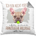 Französische Bulldogge Besitzer Kissen mit Füllung 40x40 Geschenk Lustiger Spruch Geschenkidee Besitzerin Ich Bin Nicht toll Aber Mein Französische Bulldogge Ist Es (Grau) Grau Trendation