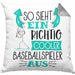 So Sieht Ein Richtig Cooler Baseballspieler Aus Geschenk Kissen mit Füllung 40x40 Lustiger Spruch Geschenkidee (Grau) Grau Trendation