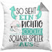 So Sieht Ein Richtig Cooler Squash-Spieler Aus Geschenk Kissen mit Füllung 40x40 Lustiger Spruch Geschenkidee (Grau) Grau Trendation