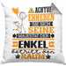 Enkel Geschenk Kissen mit Füllung 40x40 Lustiger Spruch Erheben Sie Sich Der Enkel Betritt den Raum (Grau) Grau Trendation