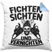 Waldarbeiter Kissen mit Füllung 40x40 Geschenk Fichten Sichten Und Vernichten Holz-Arbeiter Wald Bäume Fellen (Grau) Blau Trendation