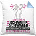 Schwippschwager Geschenk Kissen mit Füllung 40x40 Ich Bin Schwippschwager Aber Sag Doch Einfach Superheld Lustige Geschenkdiee für Schwippschwager (Grau) Blau Trendation