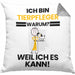 Tierpfleger Geschenk Kissen mit Füllung 40x40 Lustiger Spruch Ich Bin Tierpfleger Warum Weil Ich Es Kann Geschenkidee Bester Tierpfleger Geburtstag (Grau) Grau Trendation