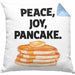 Peace Joy Pancake Kissen mit Füllung 40x40 Geschenk Pfannkuchen Eierkuchen Liebhaber (Grau) Blau Trendation