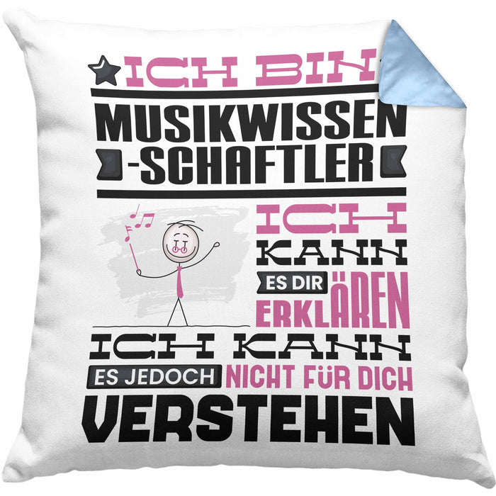 Musikwissenschaftler Geschenk Kissen mit Füllung 40x40 Lustige Geschenkdiee für einen Musikwissenschaftler Geburtstag Ich Bin Musikwissenschaftler Ich Kann Es Dir Erklären Aber Nicht Für Dich Verstehen (Grau) Blau Trendation