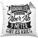 Handball Geschenk Kissen mit Füllung 40x40 Geschenkidee Handball-Spieler Handballspielerin Mädchen Jungs Ab 9 Meter Gibt Es Krieg (Grau) Grau Trendation