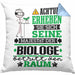 Biologe Geschenk Kissen mit Füllung 40x40 Lustiger Spruch Erheben Sie Sich Der Biologe Betritt den Raum (Grau) Blau Trendation