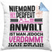 Anwalt Geschenk Kissen mit Füllung 40x40 Lustige Geschenkidee für Anwalt Geburtstag Niemand Ist Perfekt Aber Als Anwalt Ist Man Nah Dran (Grau) Blau Trendation
