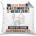 Katzenhotelbesitzer Kissen mit Füllung 40x40 Geschenk für Katzenhotelbesitzer Geburtstag Lustiger Spruch Was Ist Deine Superkraft (Grau) Grau Trendation