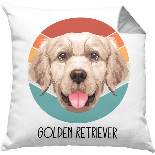 Golden Retriever Besitzer Kissen mit Füllung 40x40 Geschenk Lustiger Spruch Geschenkidee Golden Retriever Mama Papa (Grau) Grau Trendation