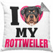 Rottweiler Besitzerin Kissen mit Füllung 40x40 Geschenk Lustiger Spruch Geschenkidee I Love My Rottweiler (Grau) Grau Trendation
