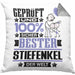 Stiefenkel Geschenk Lustiger Spruch für Stiefenkel Geschenkidee Bester Stiefenkel Der WeltKissen mit Füllung 40x40 (Grau) Grau Trendation