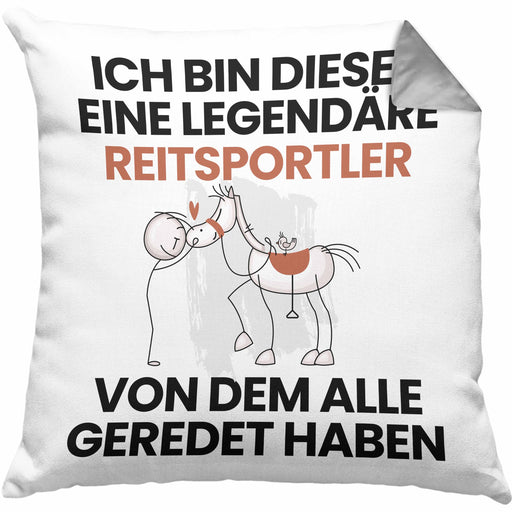 Reitsportler Geschenk Kissen mit Füllung 40x40 Lustige Geschenkidee Geburtstag für Reitsportler Ich Bin Dieser Legendäre Reitsportler Von Dem Alle Geredet Haben (Grau) Grau Trendation