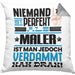 Maler Geschenk Kissen mit Füllung 40x40 Lustige Geschenkidee für Maler Geburtstag Niemand Ist Perfekt Aber Als Maler Ist Man Nah Dran (Grau) Grau Trendation