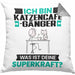 Katzencafégänger Kissen mit Füllung 40x40 Geschenk für Katzencafégänger Geburtstag Lustiger Spruch Was Ist Deine Superkraft (Grau) Grau Trendation