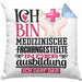 Medizinische Fachangestellte Ausbildung Start Geschenk Kissen mit Füllung 40x40 Ich Bin Medizinische Fachangestellte In Der Ausbildung Ich Darf Das Geschenkidee (Grau) Blau Trendation