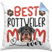 Rottweiler Mom Besitzerin Kissen mit Füllung 40x40 Geschenk Lustiger Spruch Geschenkidee Besitzerin Rottweiler Mama (Grau) Blau Trendation