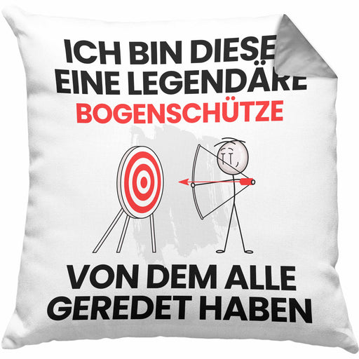 Bogenschütze Geschenk Kissen mit Füllung 40x40 Lustige Geschenkidee Geburtstag für Bogenschütze Ich Bin Dieser Legendäre Bogenschütze Von Dem Alle Geredet Haben (Grau) Grau Trendation