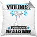 Violinist Kissen mit Füllung 40x40 Geschenk für Violinist Der Mann Der Alles Kann Geschenkidee zum Geburtstag (Grau) Grau Trendation