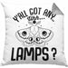 Dank Meme Kissen mit Füllung 40x40 Geschenk Y'all Got Any Lamps (Grau) Grau Trendation