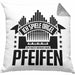 Orgel Kissen mit Füllung 40x40 Geschenkidee für Orgelspieler Geschenk Lustiger Spruch Nur Pfeifen (Grau) Grau Trendation
