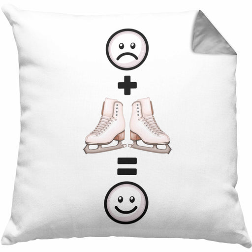 Eiskunstlauf Kissen mit Füllung 40x40 Geschenk für Eiskunstläuferin :( + Eiskunstlauf = :) Lustige Geschenkidee Geburtstag (Grau) Grau Trendation