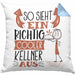 Kellner Kissen mit Füllung 40x40 Geschenk So Sieht Ein RIchtig Cooler Kellner Aus Geschenkidee Lustiger Spruch Geburtstag (Grau) Blau Trendation