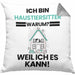 Haustiersitter Geschenk Kissen mit Füllung 40x40 Lustiger Spruch Ich Bin Haustiersitter Warum Weil Ich Es Kann Geschenkidee Bester Haustiersitter Geburtstag (Grau) Grau Trendation