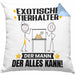 ExotischeTierhalter Kissen mit Füllung 40x40 Geschenk für ExotischeTierhalter Der Mann Der Alles Kann Geschenkidee zum Geburtstag (Grau) Blau Trendation