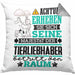 Tierwohlhaber Geschenk Kissen mit Füllung 40x40 Lustiger Spruch Erheben Sie Sich Der Tierwohlhaber Betritt den Raum (Grau) Grau Trendation