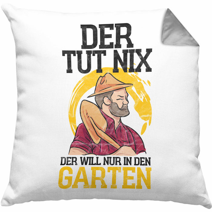 Lustige Kissen mit Füllung 40x40 für Gärtner tolles Geschenk für Hobby- und Landschaftsgärtner (Grau) Grau Trendation