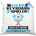 Keyboard-Spieler Kissen mit Füllung 40x40 Geschenk für Keyboard-Spieler Geburtstag Lustiger Spruch Was Ist Deine Superkraft (Grau) Blau Trendation