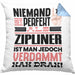Zipliner Geschenk Kissen mit Füllung 40x40 Lustige Geschenkidee für Zipliner Geburtstag Niemand Ist Perfekt Aber Als Zipliner Ist Man Nah Dran (Grau) Blau Trendation