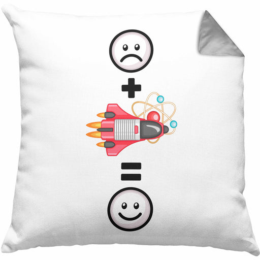 Astrophysik Kissen mit Füllung 40x40 Geschenk für Raketenwissenschaftler Lustige Geschenkidee :( + Rakete = :) (Grau) Grau Trendation