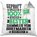 SammlervonBriefmarken Geschenk Lustiger Spruch für SammlervonBriefmarken Geschenkidee Bester SammlervonBriefmarken Der WeltKissen mit Füllung 40x40 (Grau) Grau Trendation