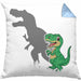 T-Rex Kissen mit Füllung 40x40 Geschenk Schatten Dinosaurier-Liebhaber Geschenkidee Jungs Geburtstag (Grau) Blau Trendation
