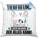 Tierfreund Kissen mit Füllung 40x40 Geschenk für Tierfreund Der Mann Der Alles Kann Geschenkidee zum Geburtstag (Grau) Blau Trendation