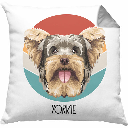 Yorkie Besitzer Kissen mit Füllung 40x40 Geschenk Lustiger Spruch Geschenkidee Yorkie Mama Papa (Grau) Grau Trendation