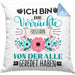 Friseurin Kissen mit Füllung 40x40 Geschenk Lustiger Spruch Geschenkidee Ich Bin Die Verrückte Friseurin Von Der Alle Geredet Haben (Grau) Blau Trendation