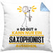 Saxophonist Geschenk Kissen mit Füllung 40x40 So Gut Kann Nur Ein Saxophonist Aussehen Geschenkidee (Grau) Blau Trendation