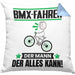 BMX-Fahrer Kissen mit Füllung 40x40 Geschenk für BMX-Fahrer Der Mann Der Alles Kann Geschenkidee zum Geburtstag (Grau) Blau Trendation