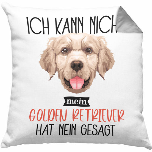 Golden Retriever Besitzer Kissen mit Füllung 40x40 Geschenk Lustiger Spruch Geschenkidee Ich Kann Nicht Mein Golden Retriever Hat Nein Gesagt (Grau) Grau Trendation