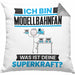 Modellbahnfan Kissen mit Füllung 40x40 Geschenk für Modellbahnfan Geburtstag Lustiger Spruch Was Ist Deine Superkraft (Grau) Grau Trendation