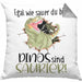 Dinosaurier Spruch Kissen mit Füllung 40x40 Geschenk Jungs Jungen Egal Wie Sauer Du Bist Dinos Sind Saurier (Grau) Grau Trendation
