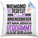 Bogenschießer Geschenk Kissen mit Füllung 40x40 Lustige Geschenkidee für Bogenschießer Geburtstag Niemand Ist Perfekt Aber Als Bogenschießer Ist Man Nah Dran (Grau) Blau Trendation